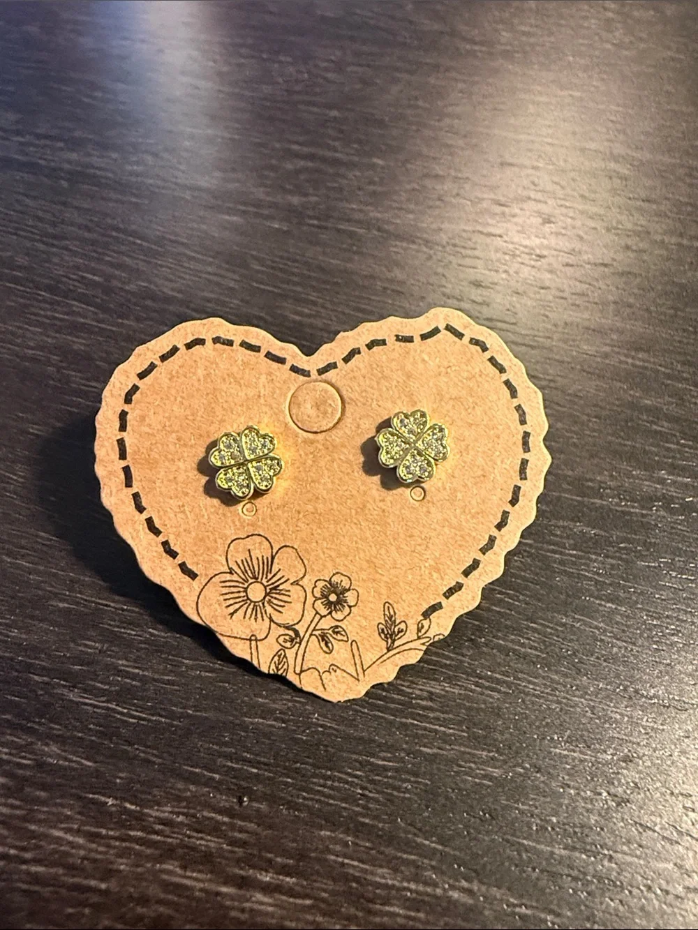 18k gold filled clover studs